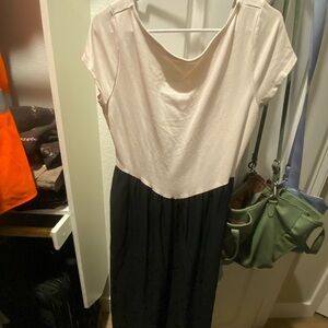 a new day Cream and Black Midi Dress